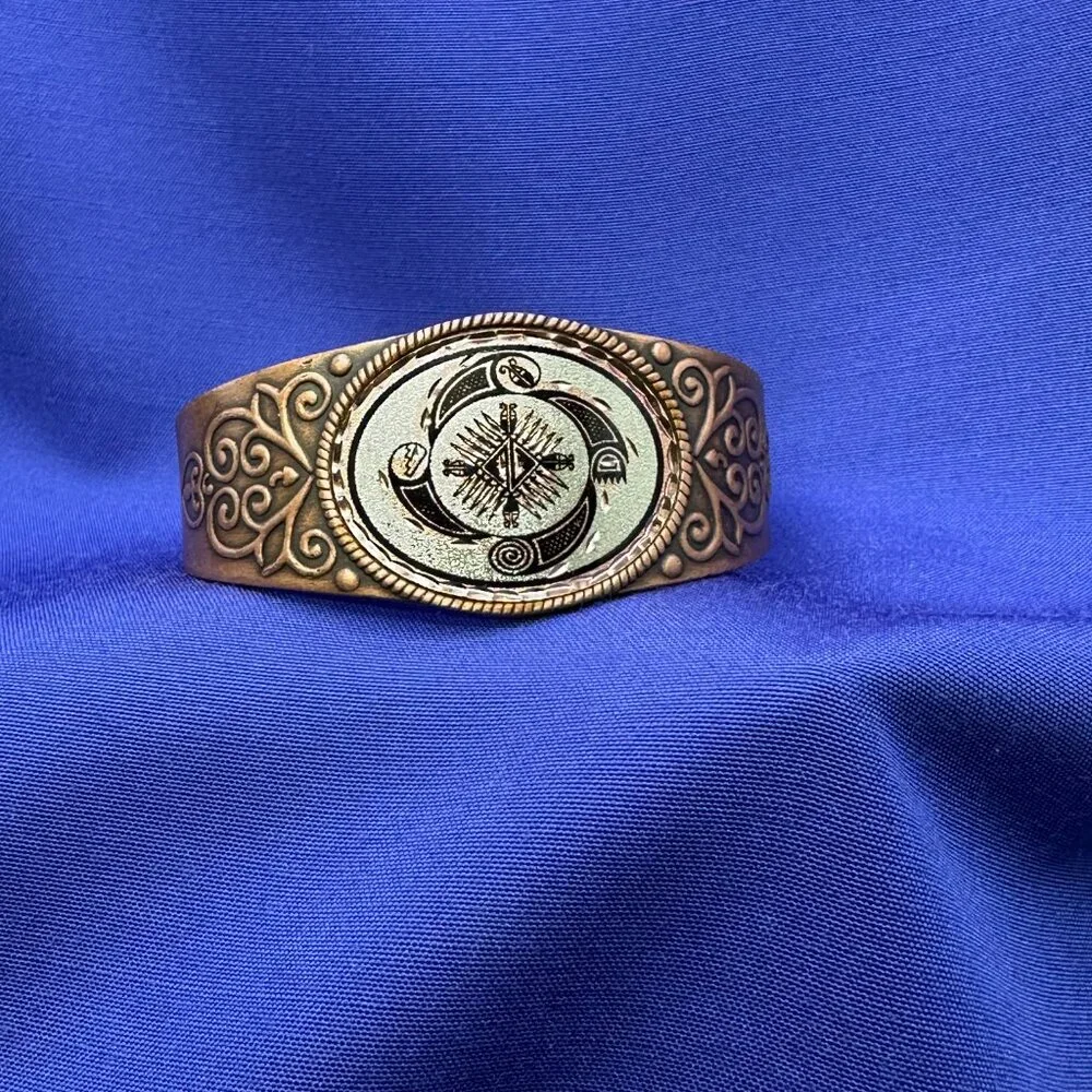 Southwest Copper “4 Elements” Cuff Bracelet - Picture 8 of 14